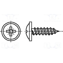 BOSSARD 2099950 Vrut; s límcem; 4,2x13; Hlava: kulatá; Pozidriv; PZ2; ocel; zinek