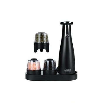 Adler Електрически мелнички Adler AD 4449B, 3 бр, 150 мл, USB, Li-Ion 1500mAh, Керамични остриета, Черен (AD 4449B) (AD 4449B)