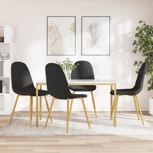 vidaXL Трапезни столове, 4 бр, черни, кадифе (325685)