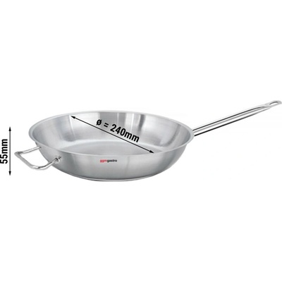 G.Gastro Pánev - nerezová ocel - 2 l - 240 mm - Výška: 55 mm - vhodné pro indukci, plyn, sklokeramiku a elektrický sporák - D9800661