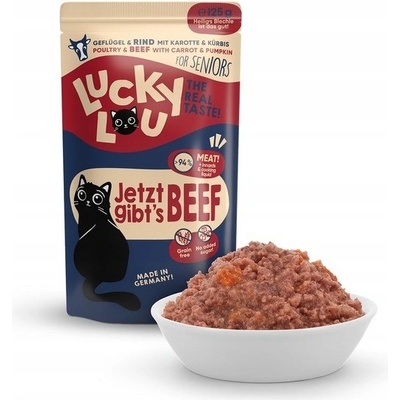 Lucky Lou Lifestage Senior Hydina a hovädzie mäso 125 g