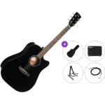 Cort EARTH 60CE Premium SET Black Gloss Електро-акустична китара Дреднаут