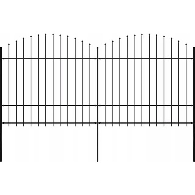 vidaXL Zahradní plot s hroty ocel (1,5–1,75) x 3,4 m černý