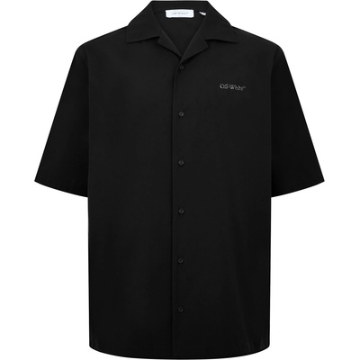 OFF WHITE Риза с къс ръкав OFF WHITE Men's Short Sleeve Bowling Shirt - Black 0001