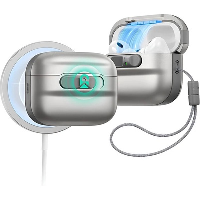 ESR Хибриден удароустойчив кейс с връзка за ръка съвместим с MagSafe за Apple AirPods Pro 3 - ESR Pulse FlickLock MagSafe Case (сребрист) (KF2360294)