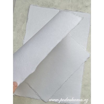 Olino Paperworks Int BV Bavlněný ruční papír A4 s přírodním okrajem - bílý – Zboží Mobilmania