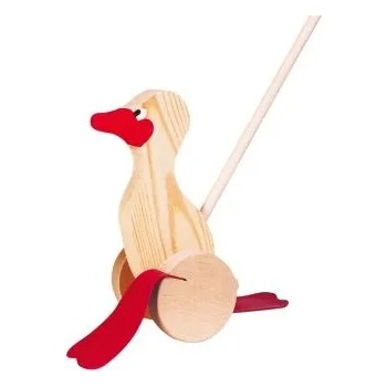 Goki - Дървена играчка за бутане - Пате (WP004)