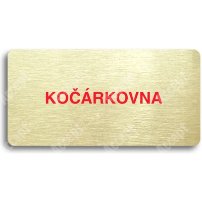ACCEPT Piktogram KOČÁRKOVNA - zlatá tabulka - barevný tisk bez rámečku