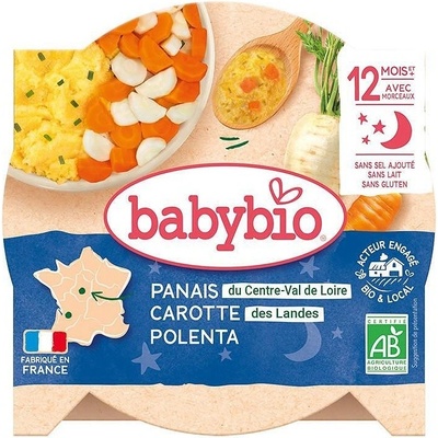 Babybio Био меню Babybio - Пащърнак, морков и царевичен грис, 12 м+, 230 g (3288131501659)
