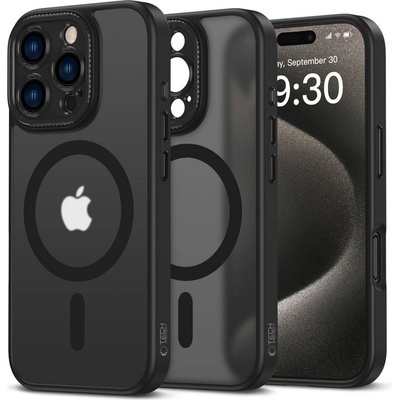 Tech-Protect Кейс с MagSafe и защита на камерата за iPhone 16 Pro от Tech-Protect MagCam - Matte Black (5906302311682)