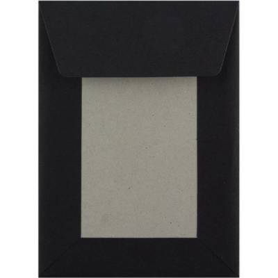Černá Obálka s Kartonovou Zadní Stěnou 162x114 mm (C6)