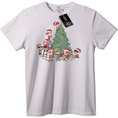 NOONEBRAND Тениска Аниме Коледно Дърво - 4XL, Black