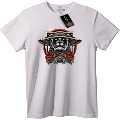 NOONEBRAND Тениска Булдог с Шапка и Рози - 7XL, White