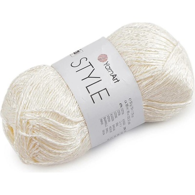 Bavlněná pletací příze Style s viskozovým vláknem 50 g Varianta: 3 (652) krémová světlá, Balení: 1 ks 61631/160039/286289