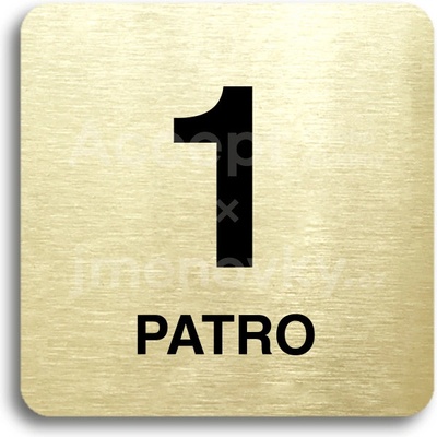 ACCEPT Piktogram 1 patro - zlatá tabulka - černý tisk bez rámečku
