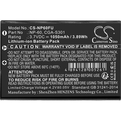 Cameron sino Батерия за фотоапарат FUJI NP60 LiIon 3.7V 1050mAh Cameron Sino (CS-NP60FU)