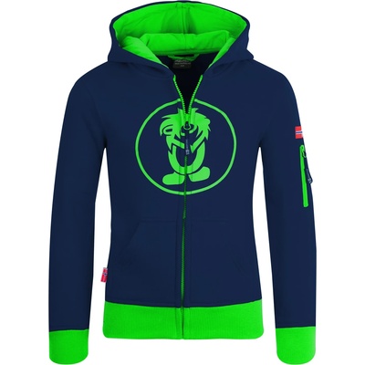 TROLLKIDS Детски суичър Trollkids Kids Sortland Jacket Hoodie - Navy / Green - размер 128 (EU) (704-1558-0116)