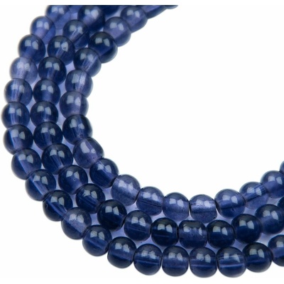 Sklenené Mala koráliky 6mm/17cm fialové - 150 ks