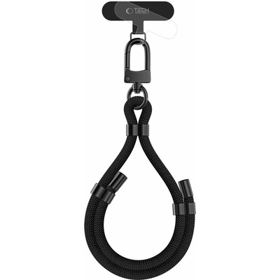 Šnúrka na telefón/popruh Tech-Protect C4S Rope Wrist Strap Black/Black