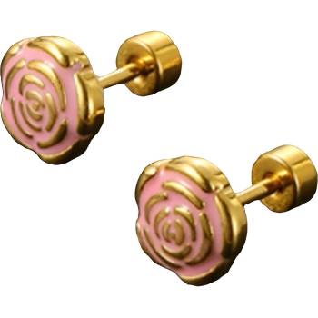 HARAHU Обеци Ретро Роуз - Розова kp23580 (re-23580)