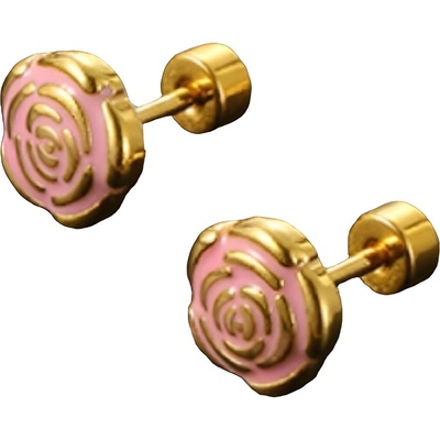 HARAHU Обеци Ретро Роуз - Розова kp23580 (re-23580)