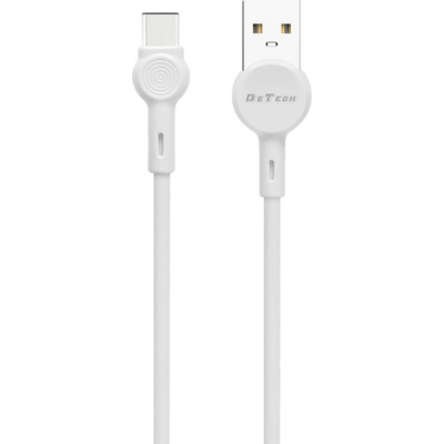 DeTech Кабел за данни DeTech DE-C35C, Type-C, 1.0m, Бял - 40190 (40190)