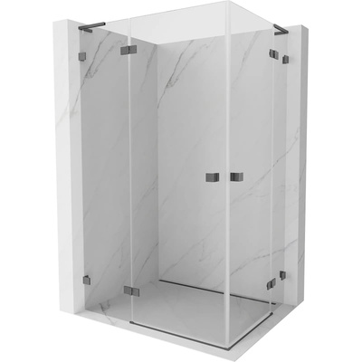 Mexen Lunar L Дуо кабина за душ сгъваема лява 75 x 70 см, прозрачна, сиво (834L-075L-070P-66-00)