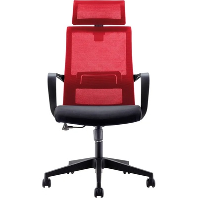 RFG Директорски стол Smart HB, дамаска и меш, черна седалка, червена облега (4010140324)
