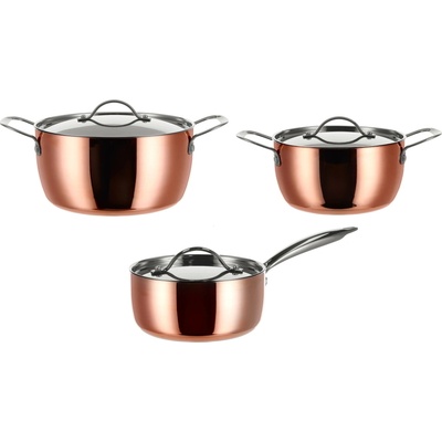 Silvercrest Hrniec s medenou vrstvou Premium, 24 cm + Hrniec, 20 cm + Kastról, 16 cm 800011160