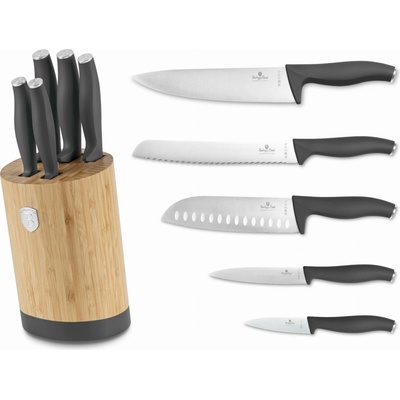 Berlingerhaus Súprava nožov so stojanom BAMBOO Anthracit BH 2672 6 ks