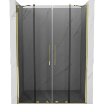 Mexen Velar Duo плъзгащи се душ врати 160 см, графит, златисти - 871-160-000-42-50 (871-160-000-42-50)