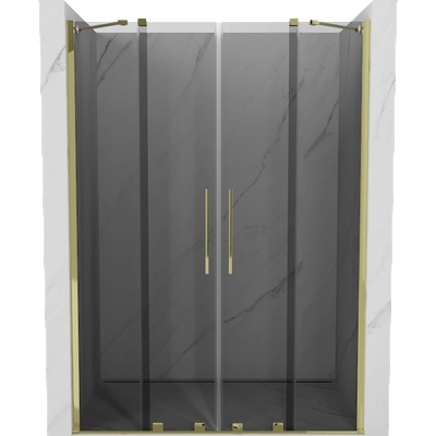 Mexen Velar Duo плъзгащи се душ врати 160 см, графит, златисти - 871-160-000-42-50 (871-160-000-42-50)