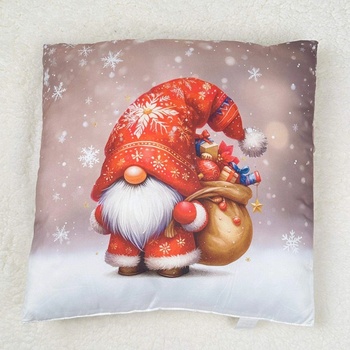 TiaHome Vianočný vankúš antialergický Trpaslik červený 45x45