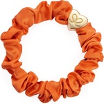By Eloise London Gold Heart Silk Scrunchie цвят Orange Peel