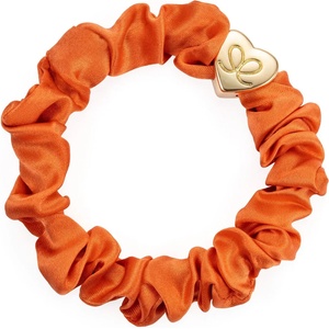 By Eloise London Gold Heart Silk Scrunchie цвят Orange Peel