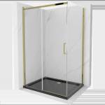 Mexen Omega плъзгаща се душ кабина 100 x 80 см, прозрачна, златна + поддушов (825-100-080-50-00-4070G)