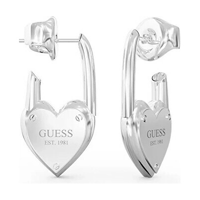 Guess Štýlové oceľové náušnice JUBE04214JWRHT-U strieborná