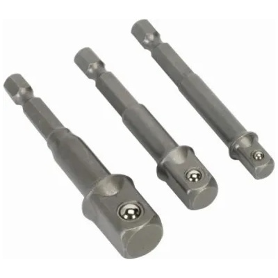 Raider Адаптери от 1/4" hex на 1/4", 3/8", 1/2" квадрат комплект 3 броя raider