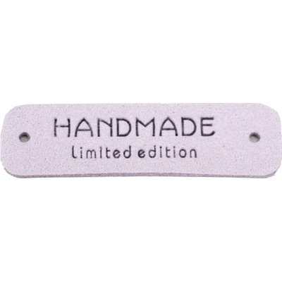 Pro Háčkování Koženková cedulka Hand Made - Limited edition - 15x55 mm světle fialová