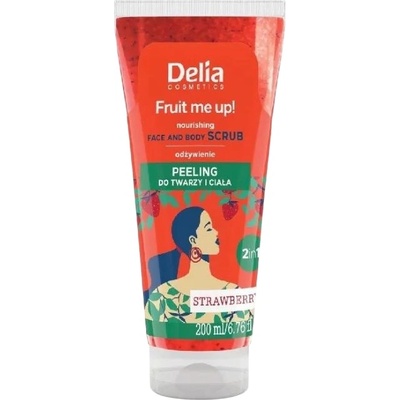 Delia Cosmetics Fruit Me Up! Скраб за лице и тяло, ягода, 200 ml