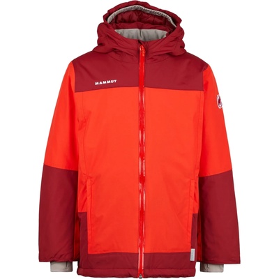 Mammut Детско водоустойчиво яке Mammut Kid's Treeline Hardshell Thermo Hooded Jacket Waterproof jacket - Mammut Red / Dark Mammut Red - размер 104 (EU) (703-6434-0111)