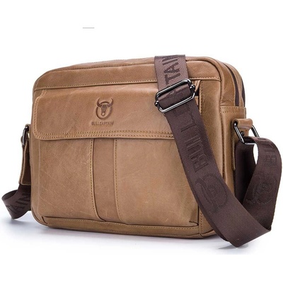 Bullcaptain pánska kožená vintage taška Ursan Khaki