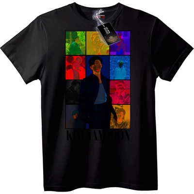 NOONEBRAND Тениска BTS Kim Namjoon цветна решетка - 2XL, White