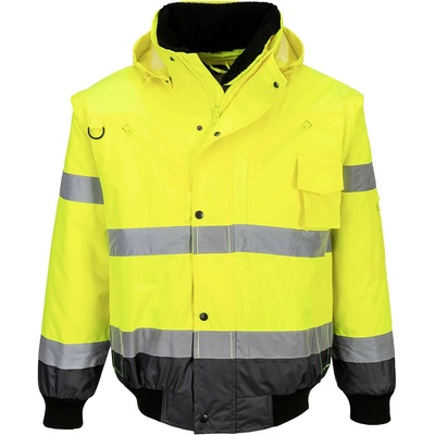 Portwest C465 Bomber Hi-Vis Contrast bunda žltá/sivá