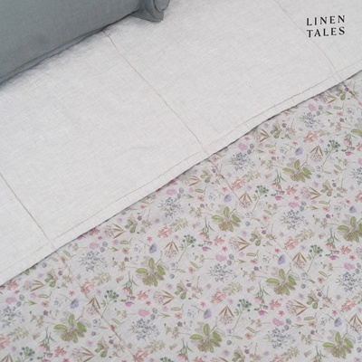 Linen Tales přehoz na postel Botany 2 & Melange přírodní 200 x 220 cm