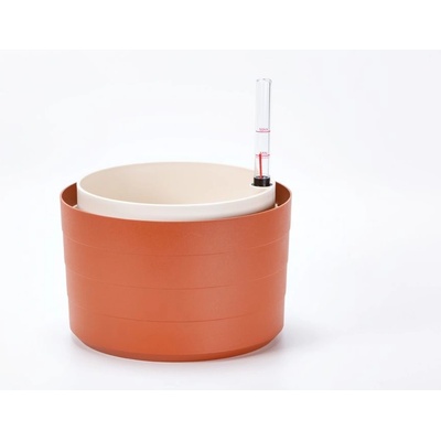 Plastia Samozavlažovací květináč Berberis 30 cm bez závěsu terakota/slonová kost