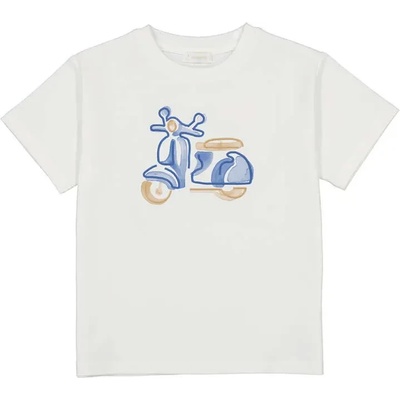 MAYORAL Тениска в бял цвят с къс ръкав веспа с бродерия за мини момче Mayoral