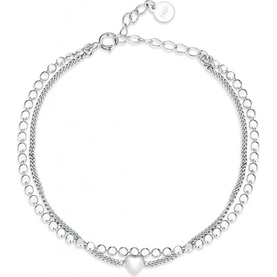 Olivie stříbrný double srdce 7006