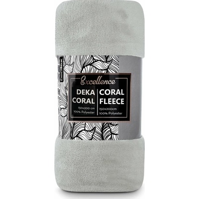 BedTex deka z mikroplyše CORAL FLEECE jednobarevná ŠEDÁ 150x200