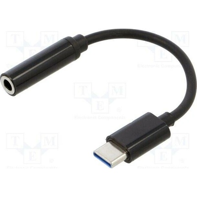 Savio AK-35/B USB 3.1, Jack 3,5mm zásuvka,USB C vidlice, 0,12m, černý